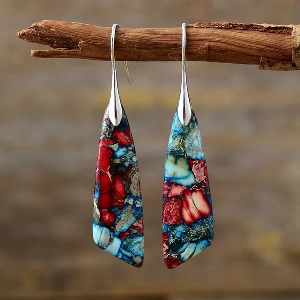 Piedras · Pendientes Vintage con Piedras de Colores