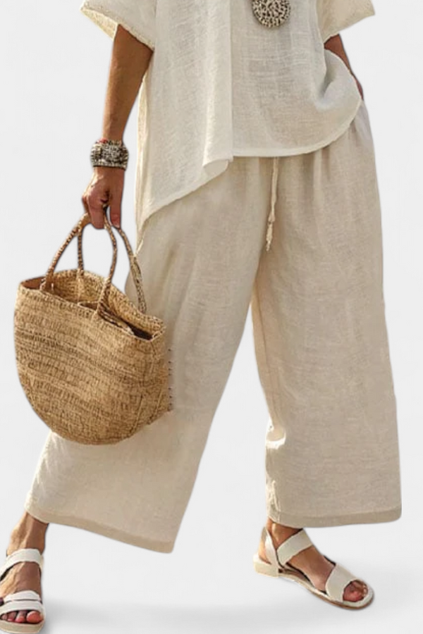 Rebecca | Conjunto Blusa Minimalista y Pantalón Ancho