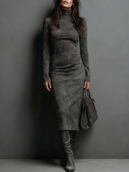 Lorena | Vestido midi largo marrón