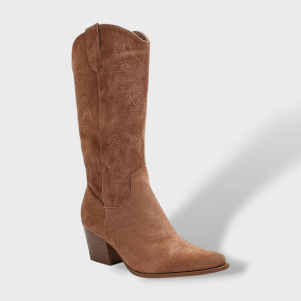 Botas Ortopédicas Cowboy Ante Tacón Ancho