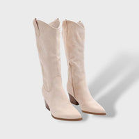 Botas Ortopédicas Cowboy Ante Tacón Ancho