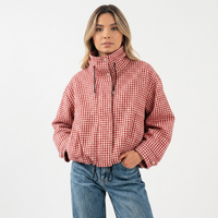 Chaqueta Corta Cuadros Cremallera