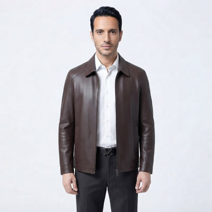 Chaqueta Piel Acabado Agrietado