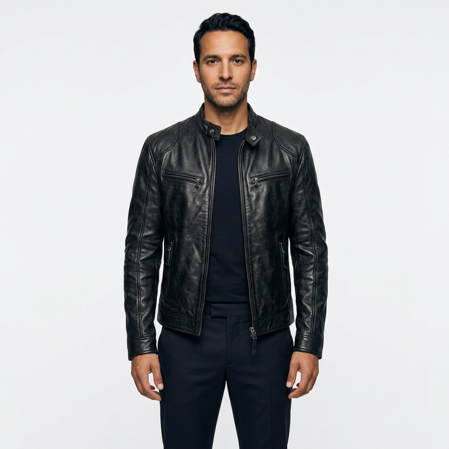 Chaqueta Piel Biker Hombre