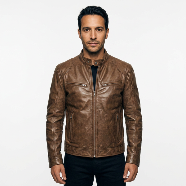 Chaqueta Piel Biker Hombre