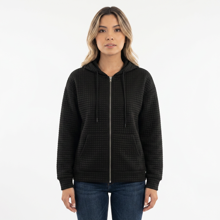 Chaqueta Capucha Material Estructurado