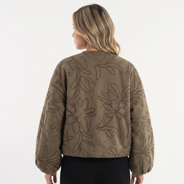 Chaqueta Piloto Ante Bordada