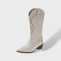 Botas Cowboy Mujer Tacón Cuadrado Bordadas