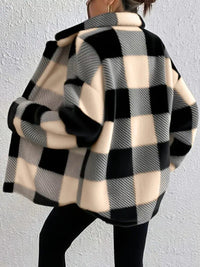 Maurelle | Chaqueta oversize de cuadros, suave y abotonada para mujer™
