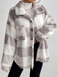Maurelle | Chaqueta oversize de cuadros, suave y abotonada para mujer™