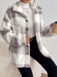 Maurelle | Chaqueta oversize de cuadros, suave y abotonada para mujer™