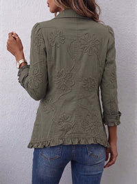 Faustine | Chaqueta utilitaria bohemia con bordado floral