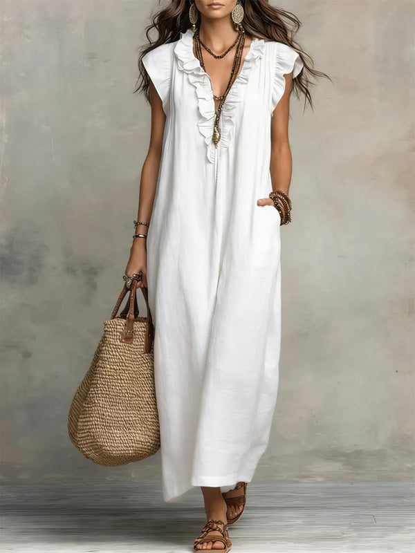 Chiara · Vestido Maxi Bohemio con Escote en V