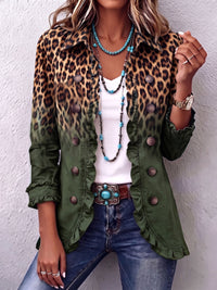 Cassandre | Blazer leopardo degradado con volantes