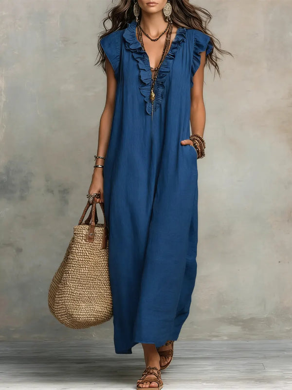 Chiara · Vestido Maxi Bohemio con Escote en V