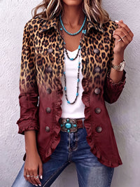 Cassandre | Blazer leopardo degradado con volantes