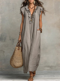 Chiara · Vestido Maxi Bohemio con Escote en V