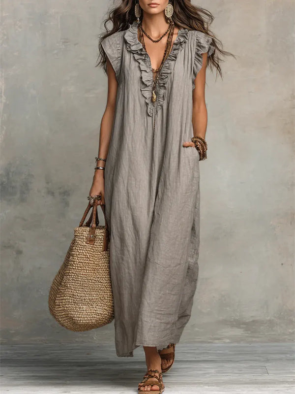 Chiara · Vestido Maxi Bohemio con Escote en V