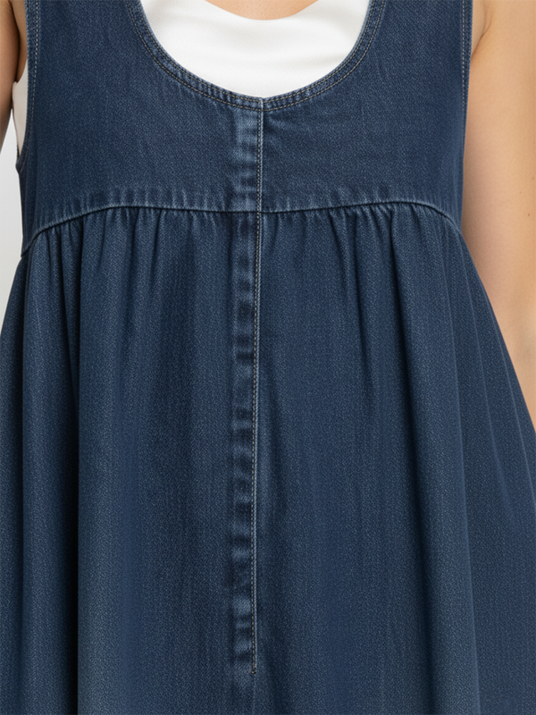 Karen · Vestido Largo de Denim Lavado Vintage