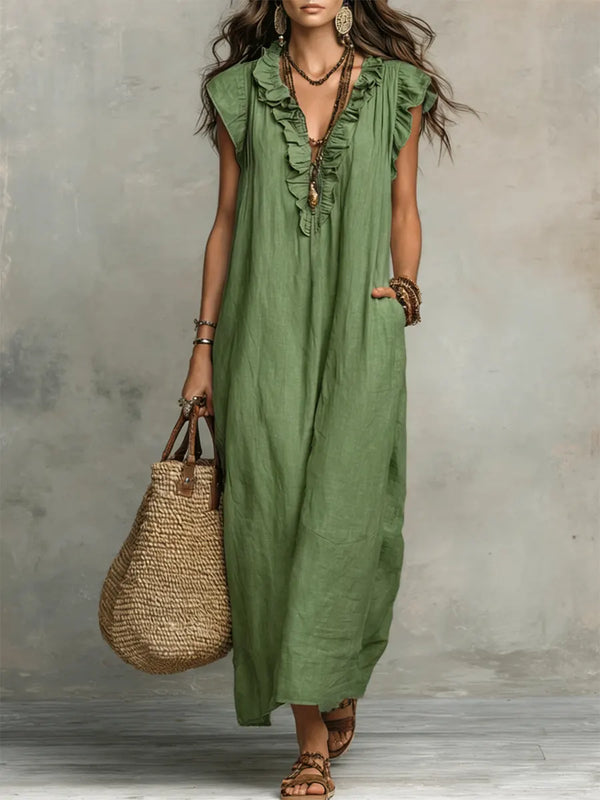 Chiara · Vestido Maxi Bohemio con Escote en V