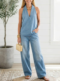 Ivy · Conjunto de Denim Efecto Vintage Lavado