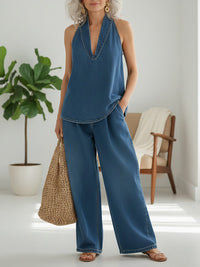 Ivy · Conjunto de Denim Efecto Vintage Lavado