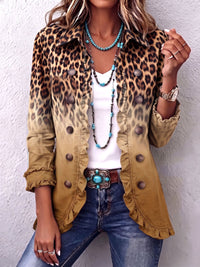 Cassandre | Blazer leopardo degradado con volantes