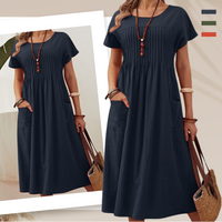 Elsa · Vestido Plisado con Bolsillos