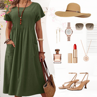 Elsa · Vestido Plisado con Bolsillos