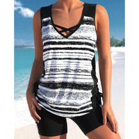 Conjunto Tankini de Dos Piezas de Talle Alto