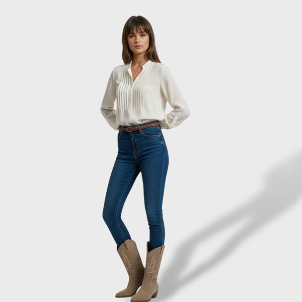 Botas Cowboy Bordado Ante Mujer